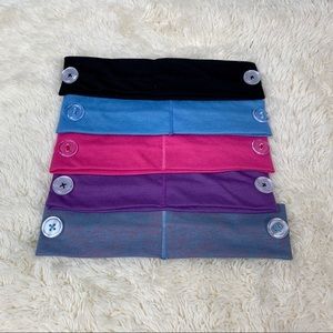 5pcs Basic Effortless Button Headbands Ear Saver